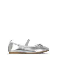 Metallic Ballet Pump Silver Детски обувки