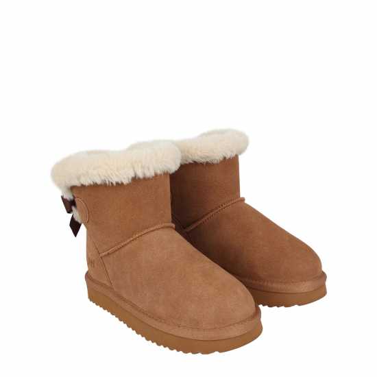 Детски ботуши Jack Wills Bow Snug Кафяво Jack Wills Bow Snug Кафяво Детски ботуши