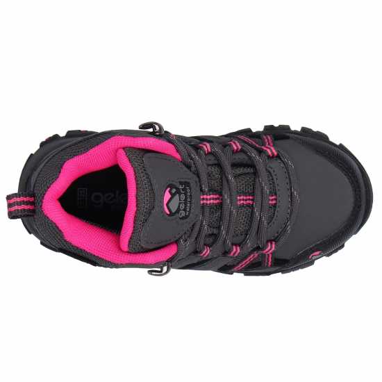 Gelert Туристически Обувки Horizon Mid Wp Infants Walking Boots Charcoal/Pink Детски туристически обувки