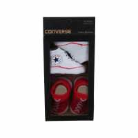 Converse Chuck Taylor All Star Crib Bootie Gift Box Red/White Детски маратонки