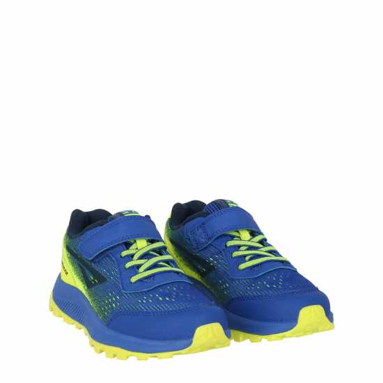 Karrimor Tempo Trail Trainers Boys Синьо/Лайм Детски маратонки