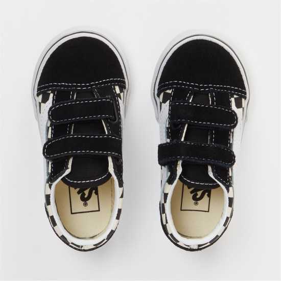 Vans Old Skool Velcro Shoes Infants Chk Black P0S Vans Old Skool Velcro Shoes Infants Chk Black P0S