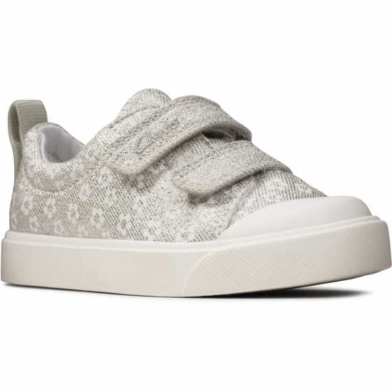 Clarks City Bright Sneakers Сребърен Флорален Детски платненки и гуменки