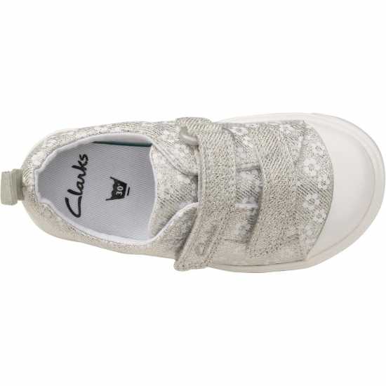 Clarks City Bright Sneakers Сребърен Флорален Детски платненки и гуменки