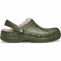 Crocs Baya Lined Clogs Childrens Армейско зелено Чехли