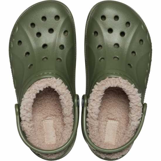 Crocs Baya Lined Clogs Childrens Армейско зелено Чехли