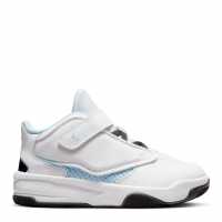 Air Jordan Max Aura 4 Little Kids' Shoes White/Blue/Blk Мъжки баскетболни маратонки
