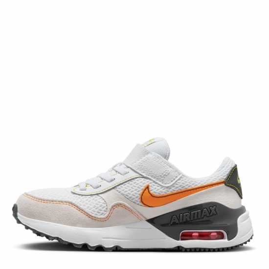 Nike Air Max SYSTM Little Kids' Shoes White/Orange Детски маратонки