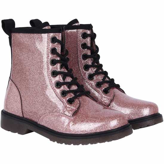 Miso Brandi Child Girls Boots Pink Glitter - Детски ботуши