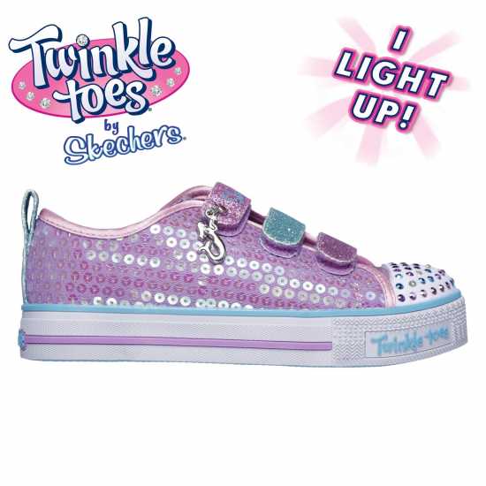 Skechers Детски Маратонки Twinkle Toes Mermaid Magic Infants Trainers Лилаво/Многоцветно Детски платненки и гуменки