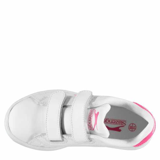 Slazenger Ash Vel Trainers Childrens Бяло/Церизе 