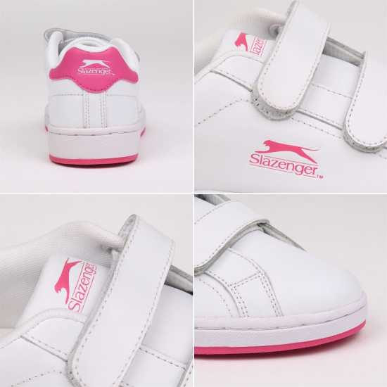 Slazenger Ash Vel Trainers Childrens Бяло/Церизе 