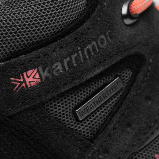 Туристически Обувки Karrimor Mount Mid Top Childrens Waterproof Walking Boots Grey/Coral Детски апрески