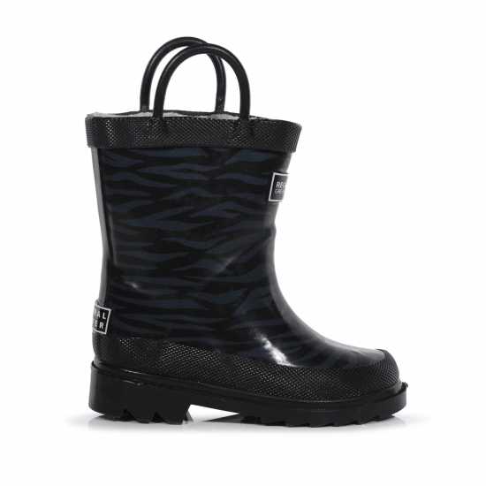 Regatta Minnow Junior Cotton Lined Wellington Welly Unisex Kids Черно Детски гумени ботуши