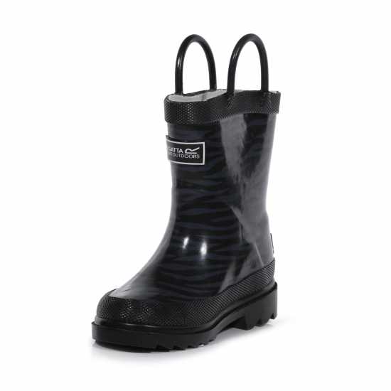 Regatta Minnow Junior Cotton Lined Wellington Welly Unisex Kids Черно Детски гумени ботуши