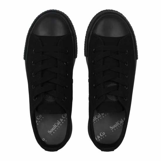 Soulcal Canvas Low Canvas Trainers Childrens Черно/Черно Детски платненки и гуменки