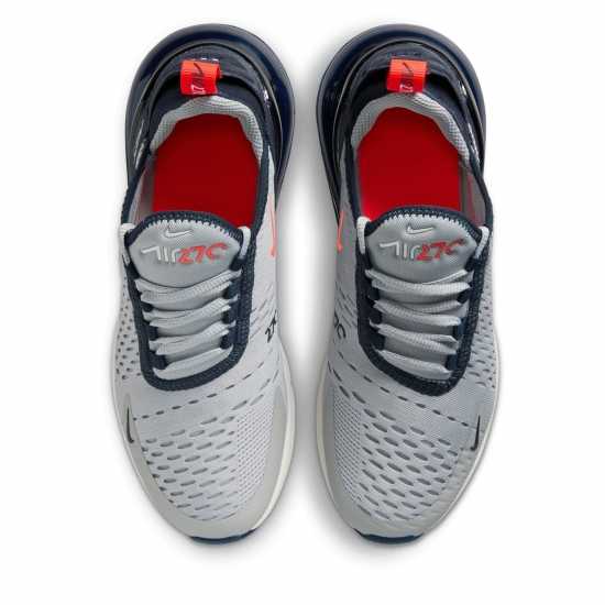 Nike Младежки Маратонки Air Max 270 React Junior Trainers Grey/Red Детски маратонки