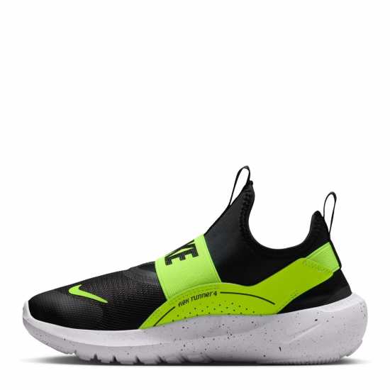 Nike Юношески Обувки Flex Runner 4 Shoes Juniors Черно/Волт Nike Юношески Обувки Flex Runner 4 Shoes Juniors Черно/Волт