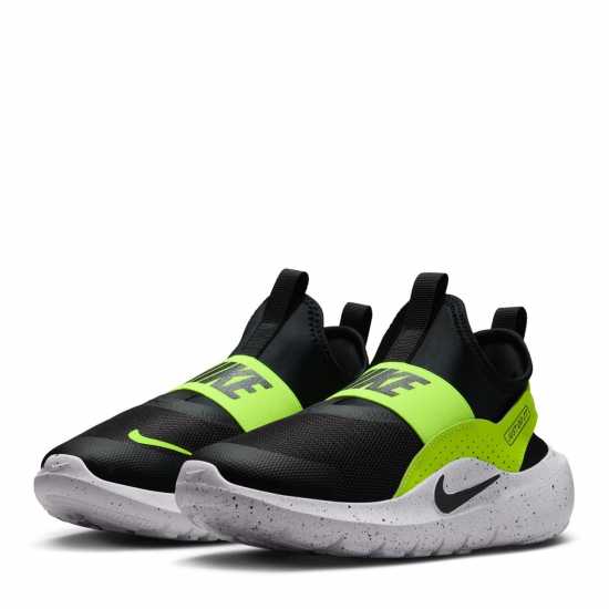 Nike Юношески Обувки Flex Runner 4 Shoes Juniors Черно/Волт Nike Юношески Обувки Flex Runner 4 Shoes Juniors Черно/Волт