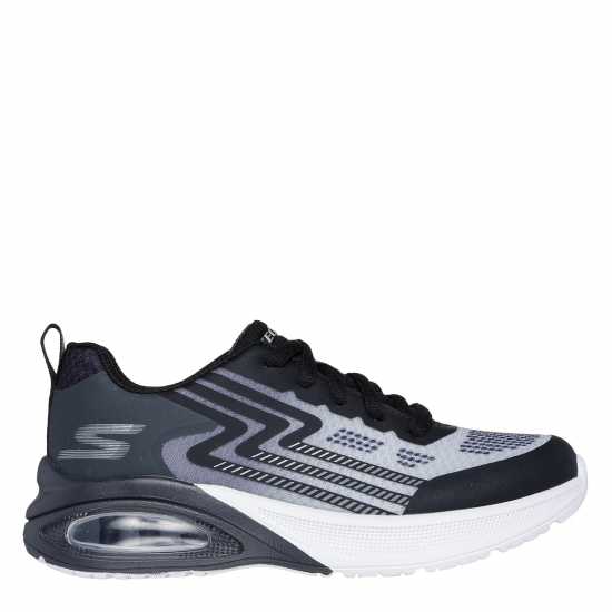 Skechers Kids' Lace Up Midsole Technology Runners Black/Silver Skechers Kids' Lace Up Midsole Technology Runners Black/Silver