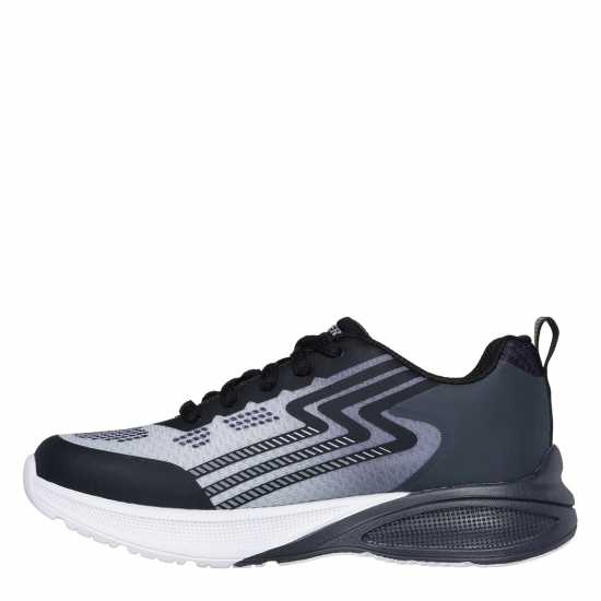 Skechers Kids' Lace Up Midsole Technology Runners Black/Silver Skechers Kids' Lace Up Midsole Technology Runners Black/Silver