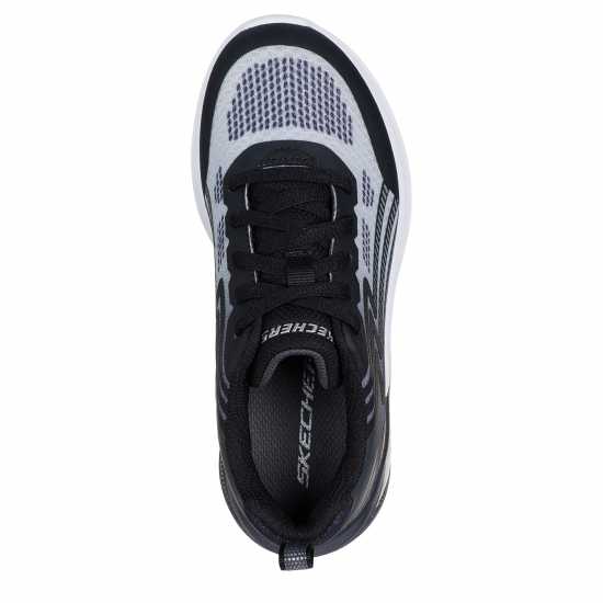 Skechers Kids' Lace Up Midsole Technology Runners Black/Silver Skechers Kids' Lace Up Midsole Technology Runners Black/Silver