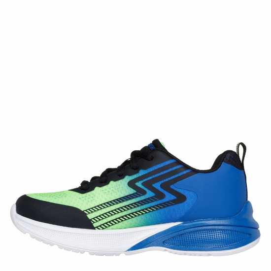 Skechers Kids' Lace Up Midsole Technology Runners Blue/Green Skechers Kids' Lace Up Midsole Technology Runners Blue/Green