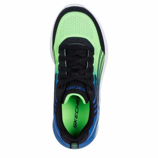 Skechers Kids' Lace Up Midsole Technology Runners Blue/Green Skechers Kids' Lace Up Midsole Technology Runners Blue/Green