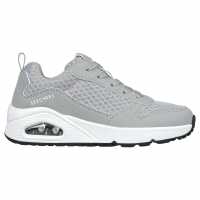 Skechers Uno Stand On Air Trainers Junior Grey/White Детски маратонки