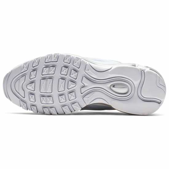 Nike Младежки Маратонки Air Max 97 Junior Trainers WHITE/WHITE-METALLIC SILVER Детски маратонки