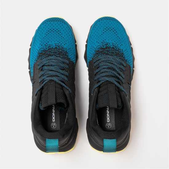 Donnay Knit Runner Junior Black/Blue Donnay Knit Runner Junior Black/Blue