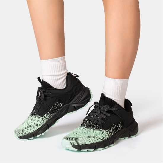 Donnay Knit Runner Junior Black/Mint Grn Donnay Knit Runner Junior Black/Mint Grn