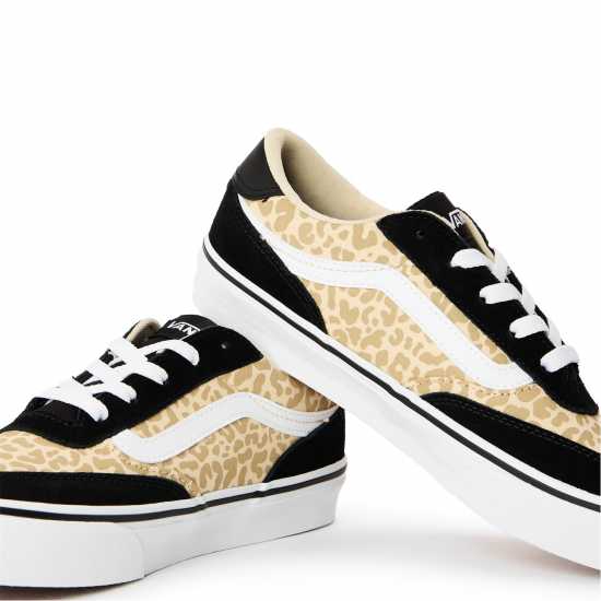 Vans Kids' Brooklyn Canvas Trainers Leopard Black 