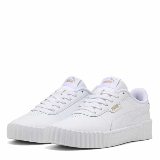 Puma Carina 3.0 Trainers Juniors Бяло/Злато 