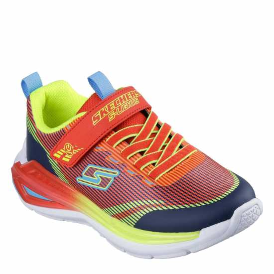 Skechers Lighted Gore & Strap Sneaker W Mids Light Up Trainers Boys Червен/Многоцветно 