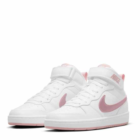 Nike Court Borough Mid 2 Big Kids' Shoes Бяло/Розово 