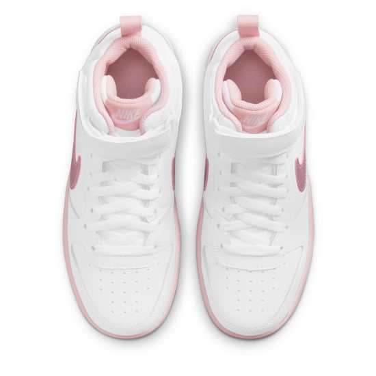 Nike Court Borough Mid 2 Big Kids' Shoes Бяло/Розово 