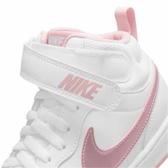 Nike Court Borough Mid 2 Big Kids' Shoes Бяло/Розово 