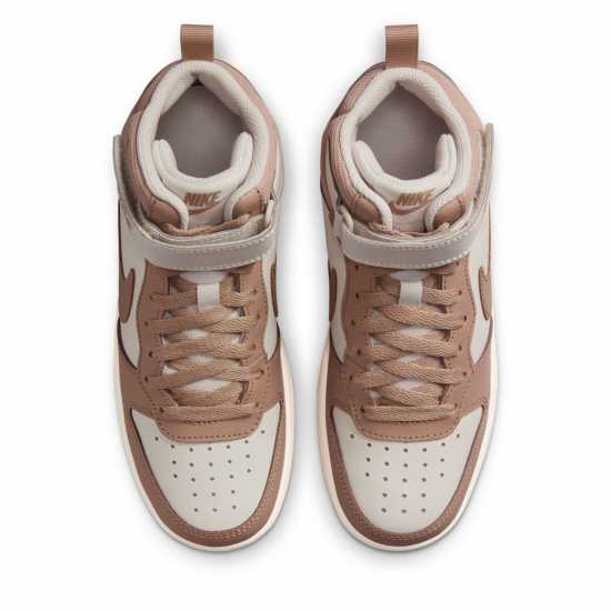 Nike Court Borough Mid 2 Big Kids' Shoes Pale Ivory 