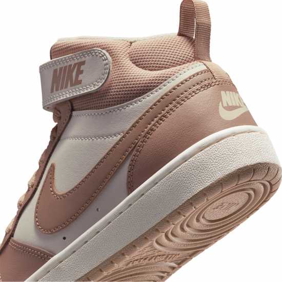 Nike Court Borough Mid 2 Big Kids' Shoes Pale Ivory 