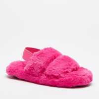 Hot Pink Leopard Sling Back Slippers