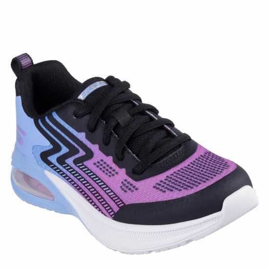 Skechers Lace Up Ombre Sneaker W Midsole Pai Runners Girls Black/Pink 