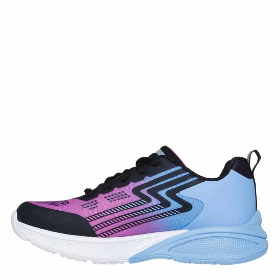 Skechers Lace Up Ombre Sneaker W Midsole Pai Runners Girls Black/Pink 