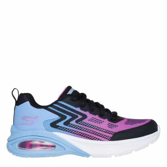Skechers Lace Up Ombre Sneaker W Midsole Pai Runners Girls Black/Pink 