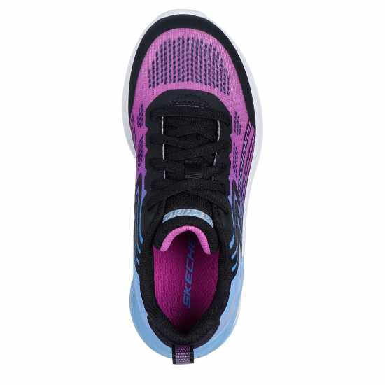 Skechers Lace Up Ombre Sneaker W Midsole Pai Runners Girls Black/Pink 