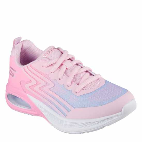 Skechers Lace Up Ombre Sneaker W Midsole Pai Runners Girls Pink/Purple 