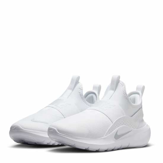 Nike Юношески Обувки Flex Runner 4 Shoes Juniors White/White Nike Юношески Обувки Flex Runner 4 Shoes Juniors White/White