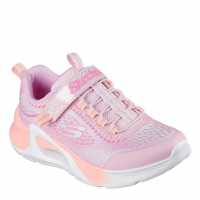 Skechers Bungee And Strap Sparkle Mesh Print Runners Girls Pink/Multi 