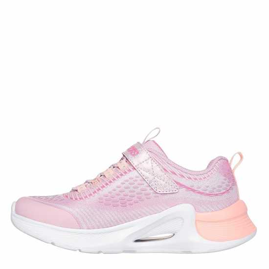 Skechers Bungee And Strap Sparkle Mesh Print Runners Girls Pink/Multi 