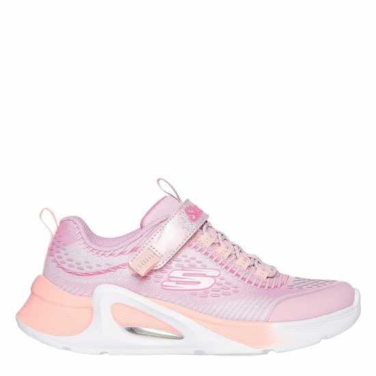 Skechers Bungee And Strap Sparkle Mesh Print Runners Girls Pink/Multi 